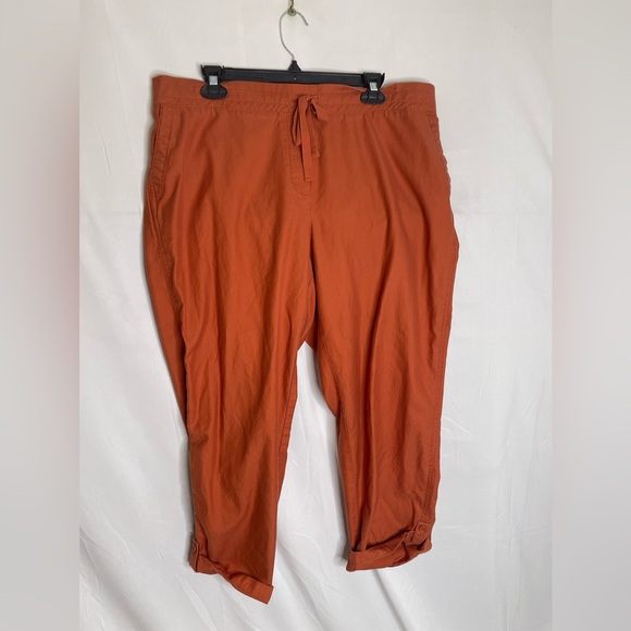 Talbots Size 16W Pull On Drawstring Pants Cuff Hem Orange 4390 - Picture 1 of 12
